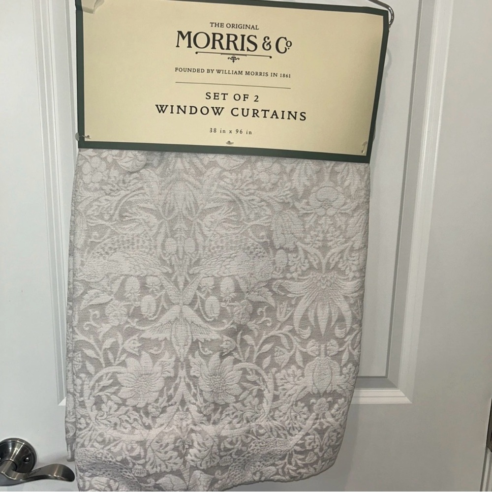 William Morris & Co. Window Curtains Panels Set 38 X 96” Strawberry Thief